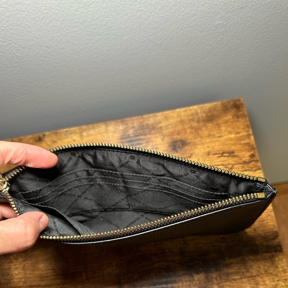 Michael Kors Black Pebbled Leather Wristlet Clutch - Picture 4 of 10